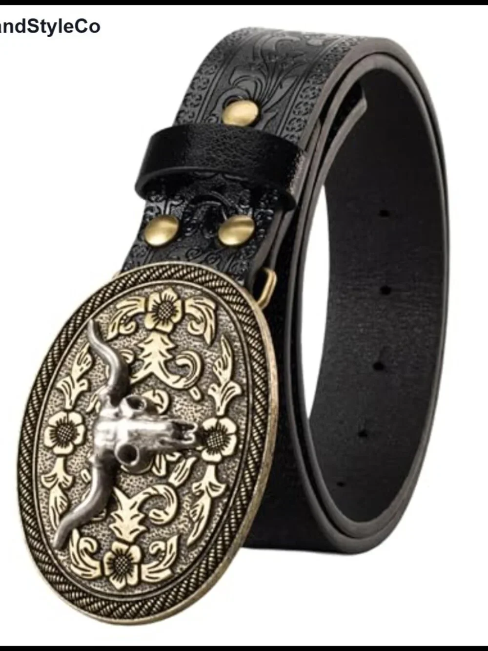 Men's Women's PU Leather Western Cowboy Belt Waist 25-38